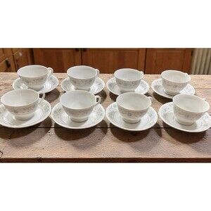 Vintage English Garden (1221) Fine China Of Japan 16-Piece Tea Cup Saucer Set